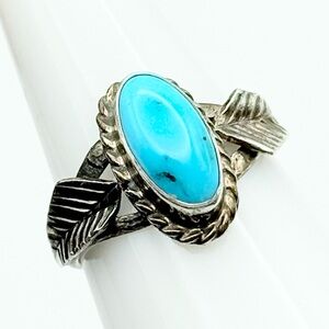 Vintage Navajo Turquoise Sterling Silver Ring - Betty Thomas Signed